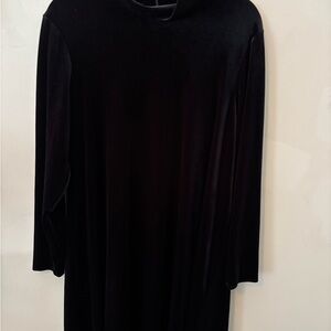Vintage Elegant Black Velvet Mini Dress